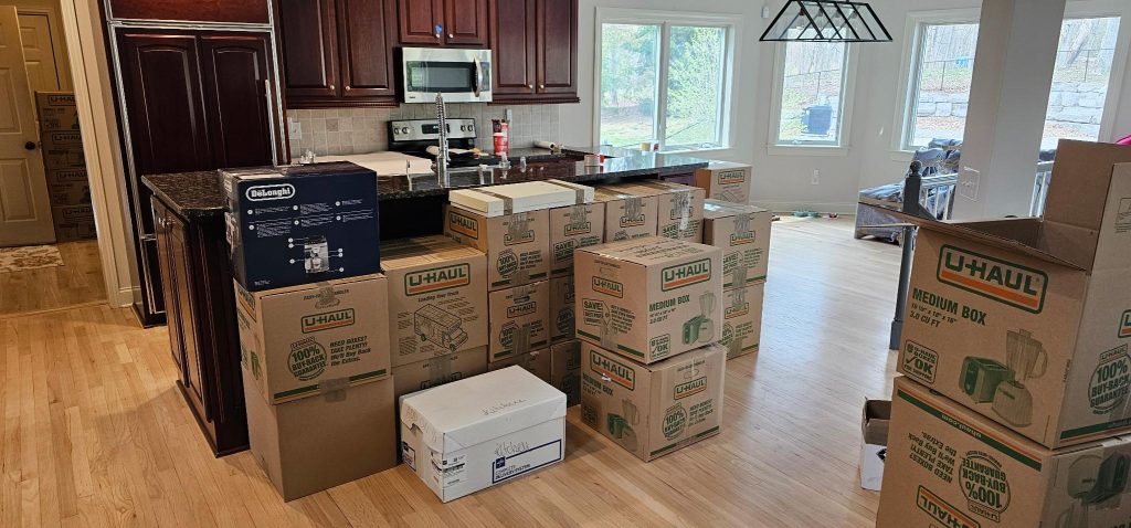 Full-service professional packing in Skaneateles, NY on May 2, 2025 — 109 boxes packed