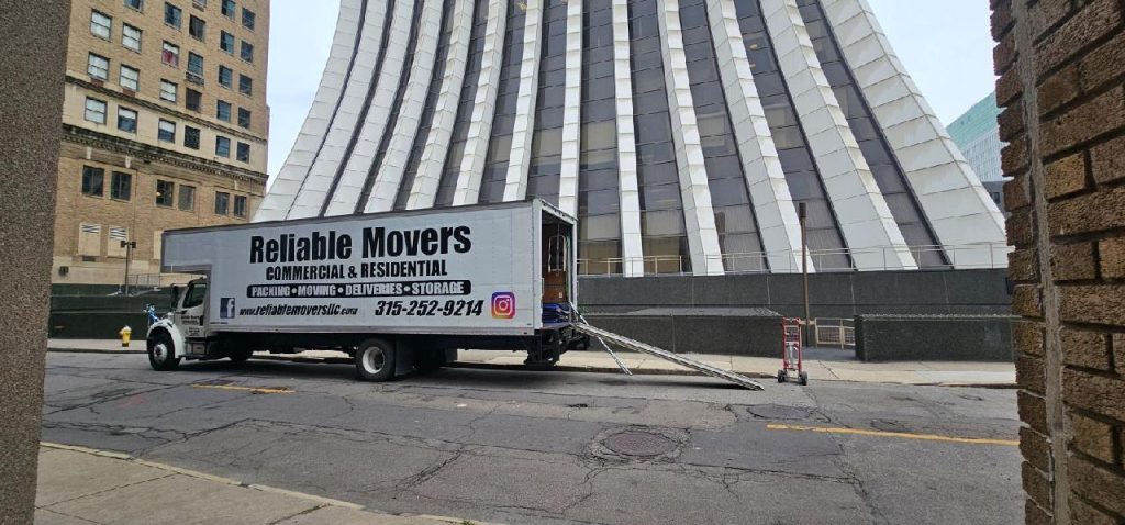 Reliable Movers truck during a local move in Downtown Syracuse NY