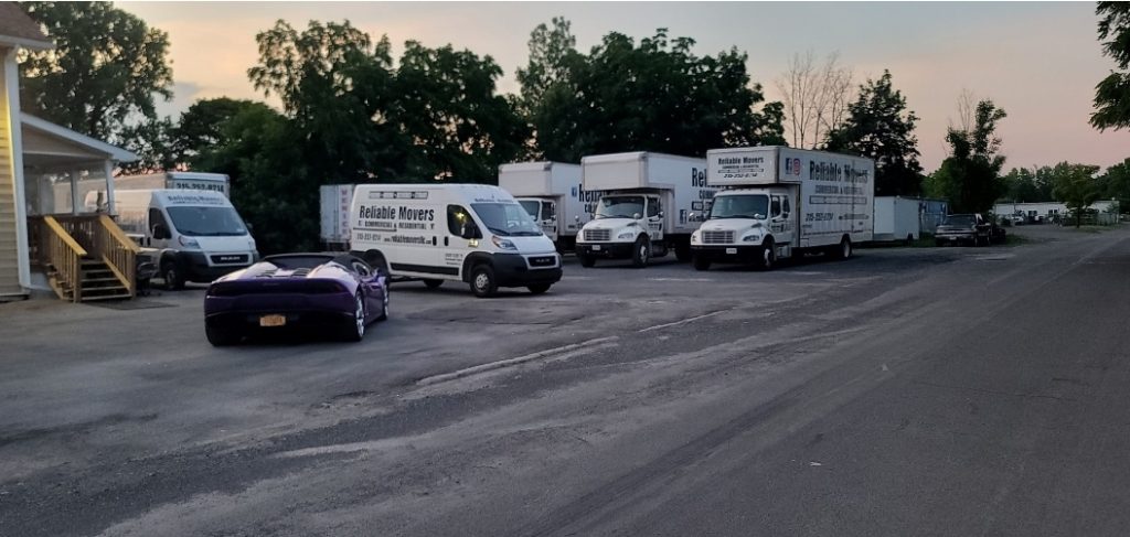 Reliable Movers moving trucks.