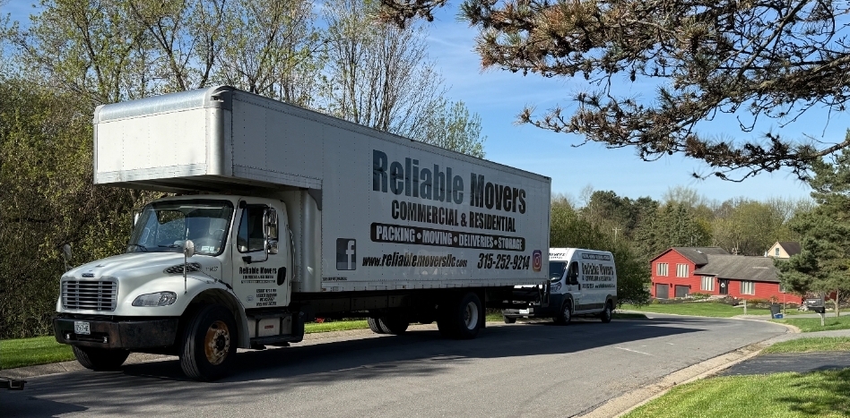 Reliable Movers truck and crew arriving for a local move in Syracuse