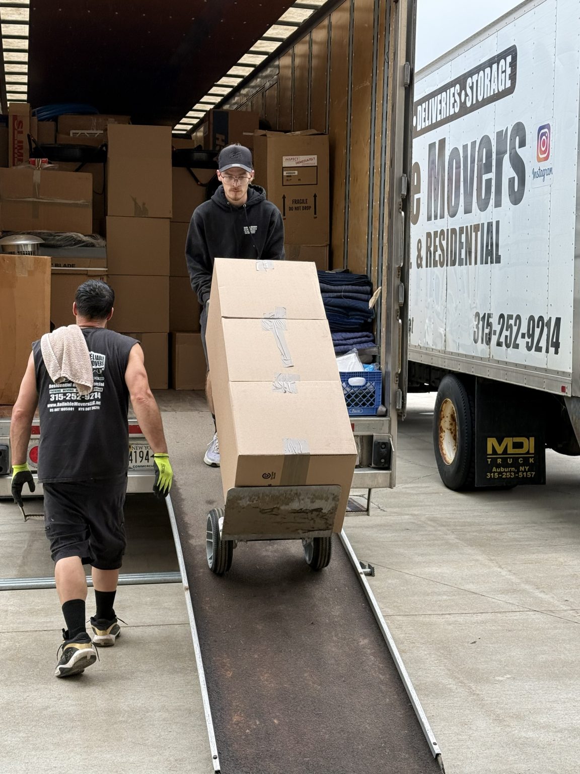 Reliable Movers completing a residential move in Central New York