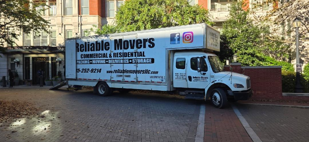 Reliable Movers LLC moving truck in Washington DC following an interstate move from Manlius NY on October 20 2026